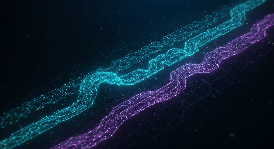 Conceptual art of data streams showing backpressure